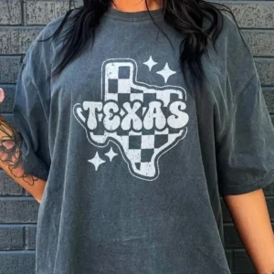 Retro Checkered Texas Comfort Colors T-Shirt